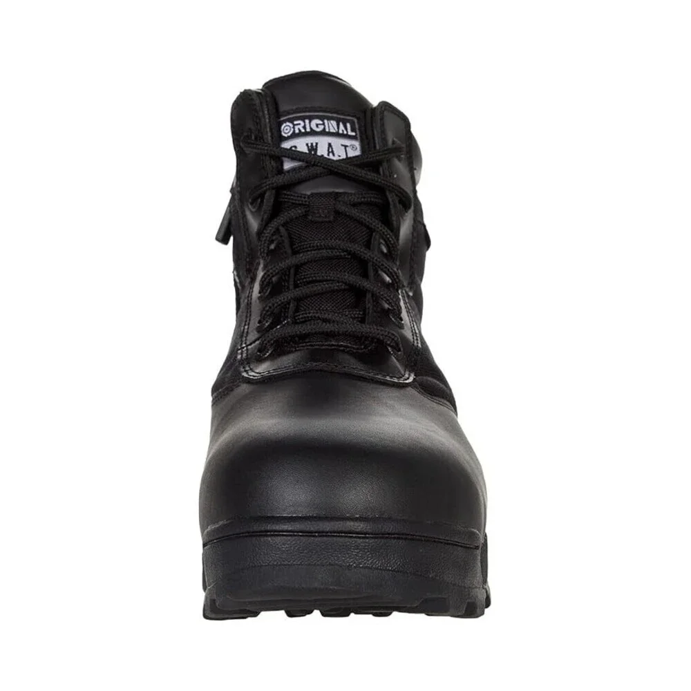 Original S.W.a.T. Classic 6 Men's 4 Black Leather Safety Toe Work Boots ZPO2457